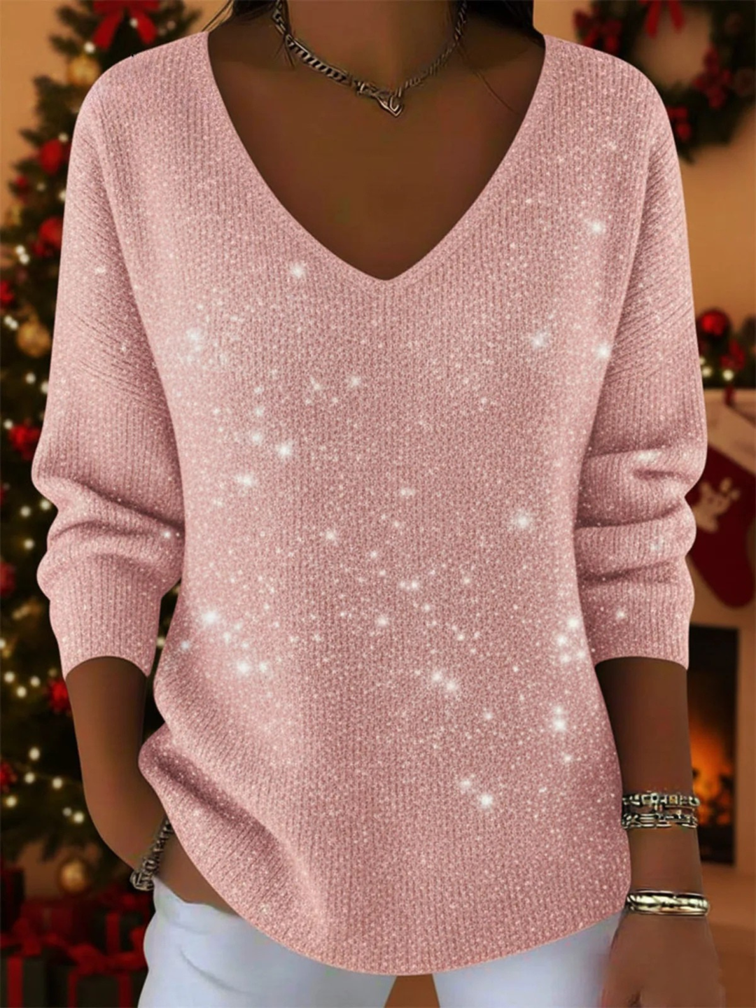 VALMONTE™ | Festive V-Neck Jumper
