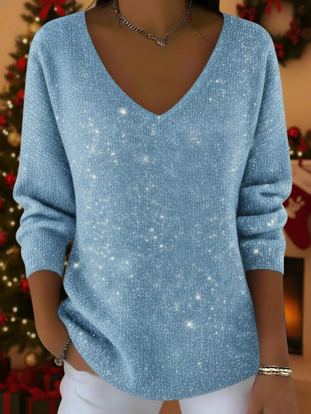 VALMONTE™ | Festive V-Neck Jumper