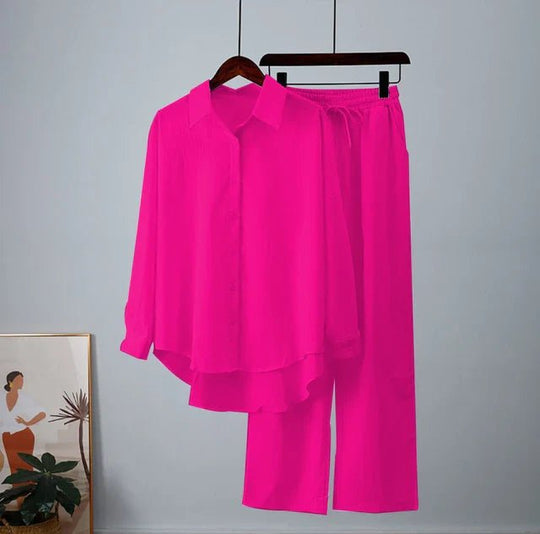 ROMEE™ | Langarmhemd Und Weit Geschnittene Hose Set