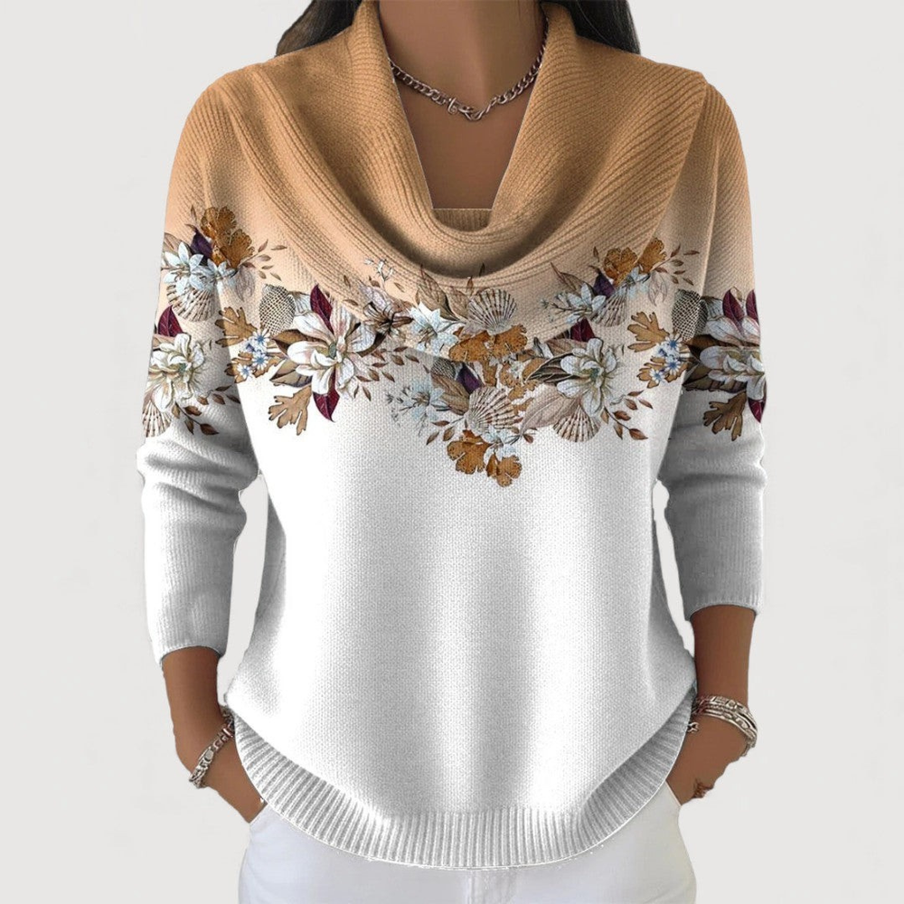 ALORA™ | Floral jumper with soft neckline