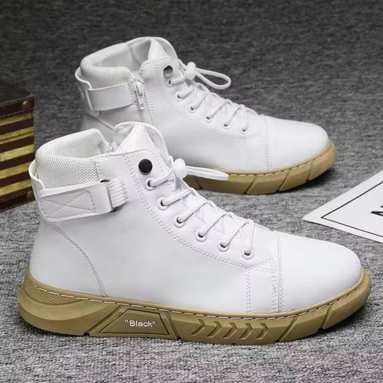 DAVID™ | Robuste Herren Lederstiefel aus schwarzem Leder