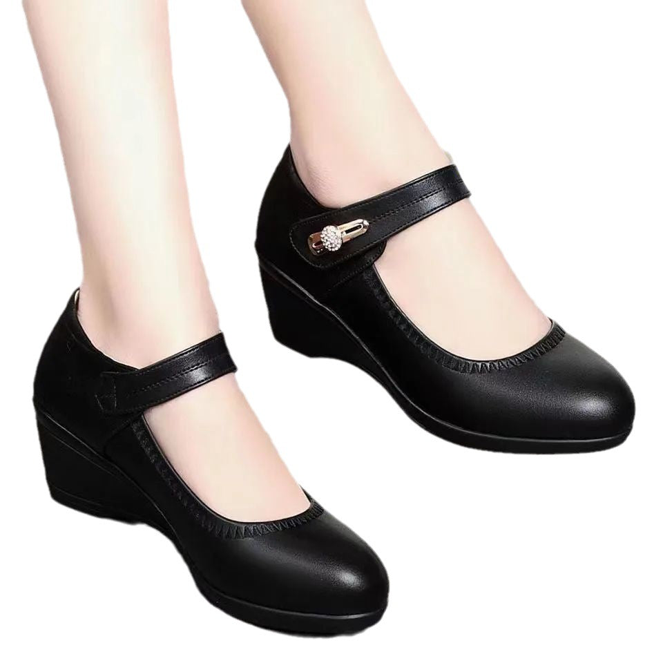 MANDY™ | Soft leather shoes with heels and a soft, non-slip sole