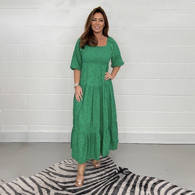 ELINA™ | Entspanntes besticktes Kleid