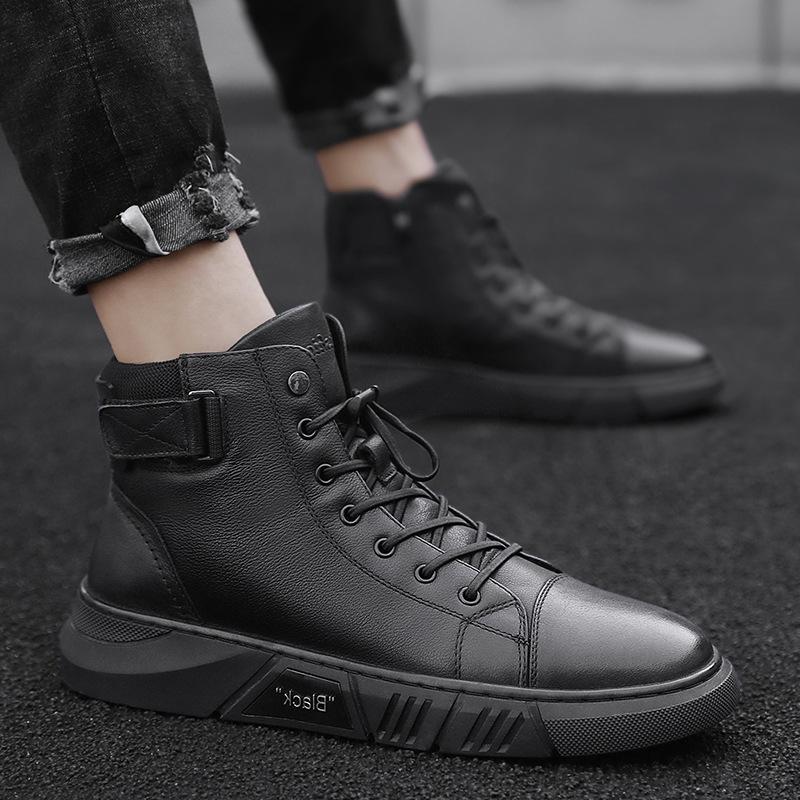 DAVID™ | Robuste Herren Lederstiefel aus schwarzem Leder