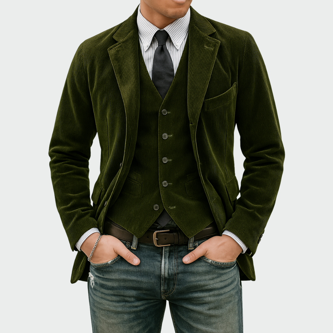 MATIAS™ | Men's velvet jacket and waistcoat set